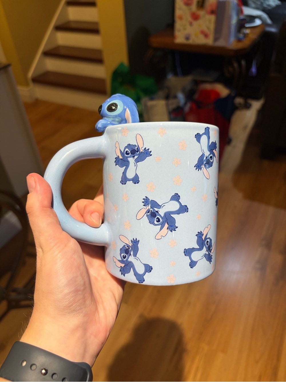 Disney Light Blue Stitch Mug with 3D Character Handle